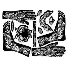Henna Fashion Temporäre Tattoo Schablonen Vorlagen Aufkleber Hände Füße Malerei Dekor