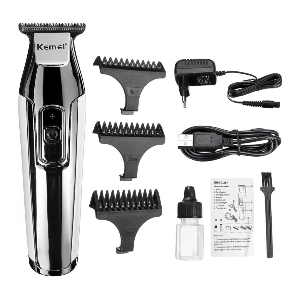 Kemei KM-5027 Cordless Rechargeable Hair Clipper LCD Hair Trimmer Hair Cutting Kits