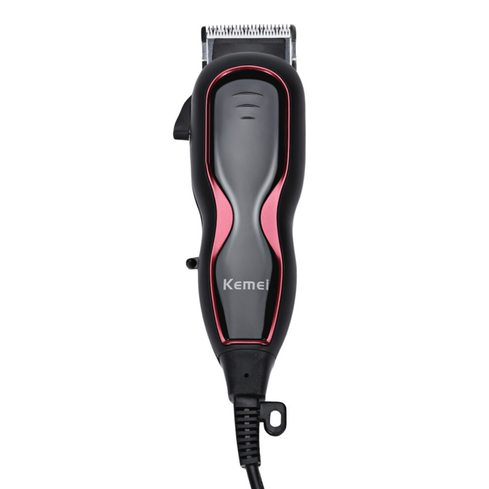 Red/Black Kemei Km-1027 Rechargeable Professional Hair Clipper Mens Shaver Trimmer Grooming Set