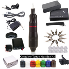 D3017 Kit Completo per Tatuaggi Macchina a Penna Motore Macchina per Tatuaggi Inchiostri Colorati Alimentatore Aghi
