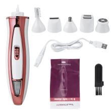 5 In 1 Epilatore electric USB per Donne Ricaricabile per Corpo e Gambe Rasoio a Secco e Umido con Testa da Barba Rimovibile