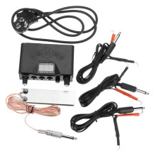 Kit di alimentazione per tatuaggi con display LED digitale macchine pedale a piede 2 cavi a clip