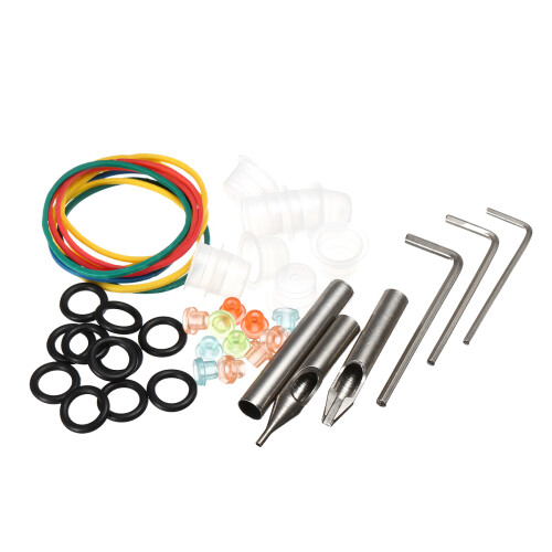 Complete Tattoo Kit Tattoo Machine Set Inkt Naalden Voeding Grip Tips 2