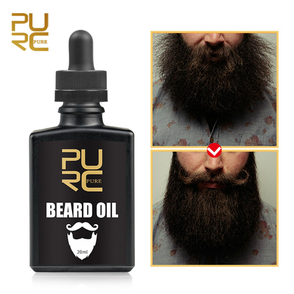 20ml PURC Beard Oil Promotes Growth Thicker & Fuller Facial Hair Premium Natural Hair Growth Essence