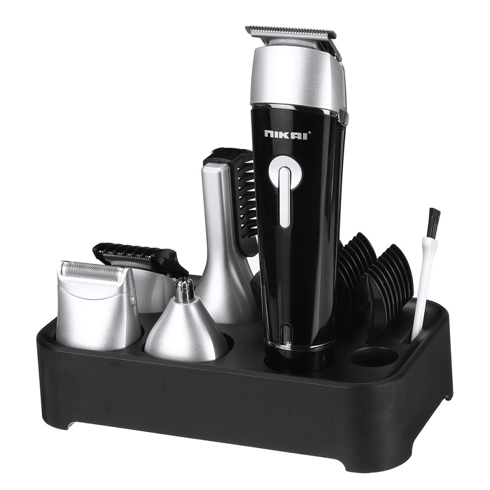 Black 5 In 1 Electric Hair Clipper Rechargeable Barber Mustache Nose Beard Trimmer Hair Cutting Kit
