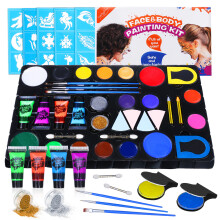 UV Glow Blacklight Gezichts - en Lichaamsverf Kit Kleurverf Gereedschap