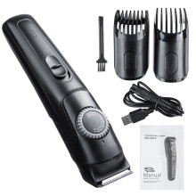 Rasoi per capelli elettrici cordless da uomo regolabile da 1 a 20 mm con 2 pettini.