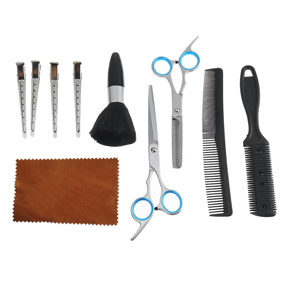 12pcs Hairdressing Hair Scissors Kit Portable Hair Cutting Thinning Shears Razor Comb