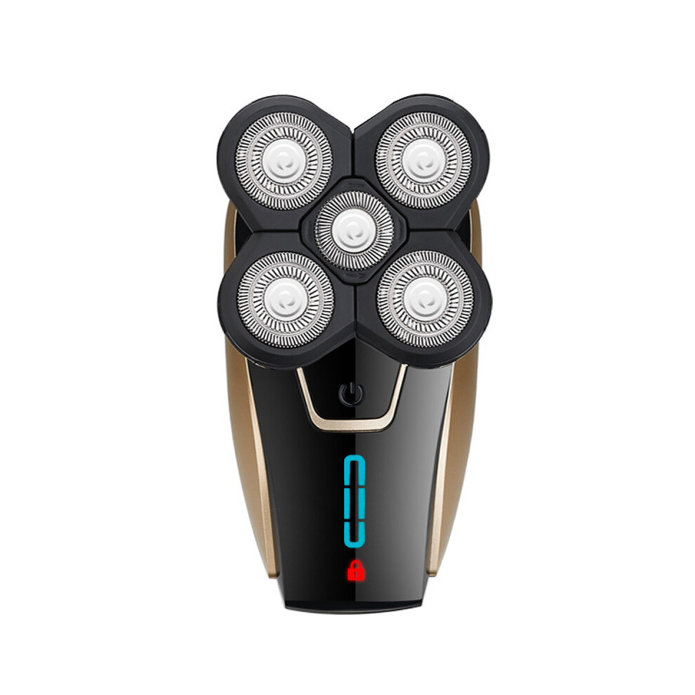 Black 5 Heads Electric Shaver Men Bald Shaver Razor Usb Rechargeable Waterproof Cordless Hair Trimmer Clipper