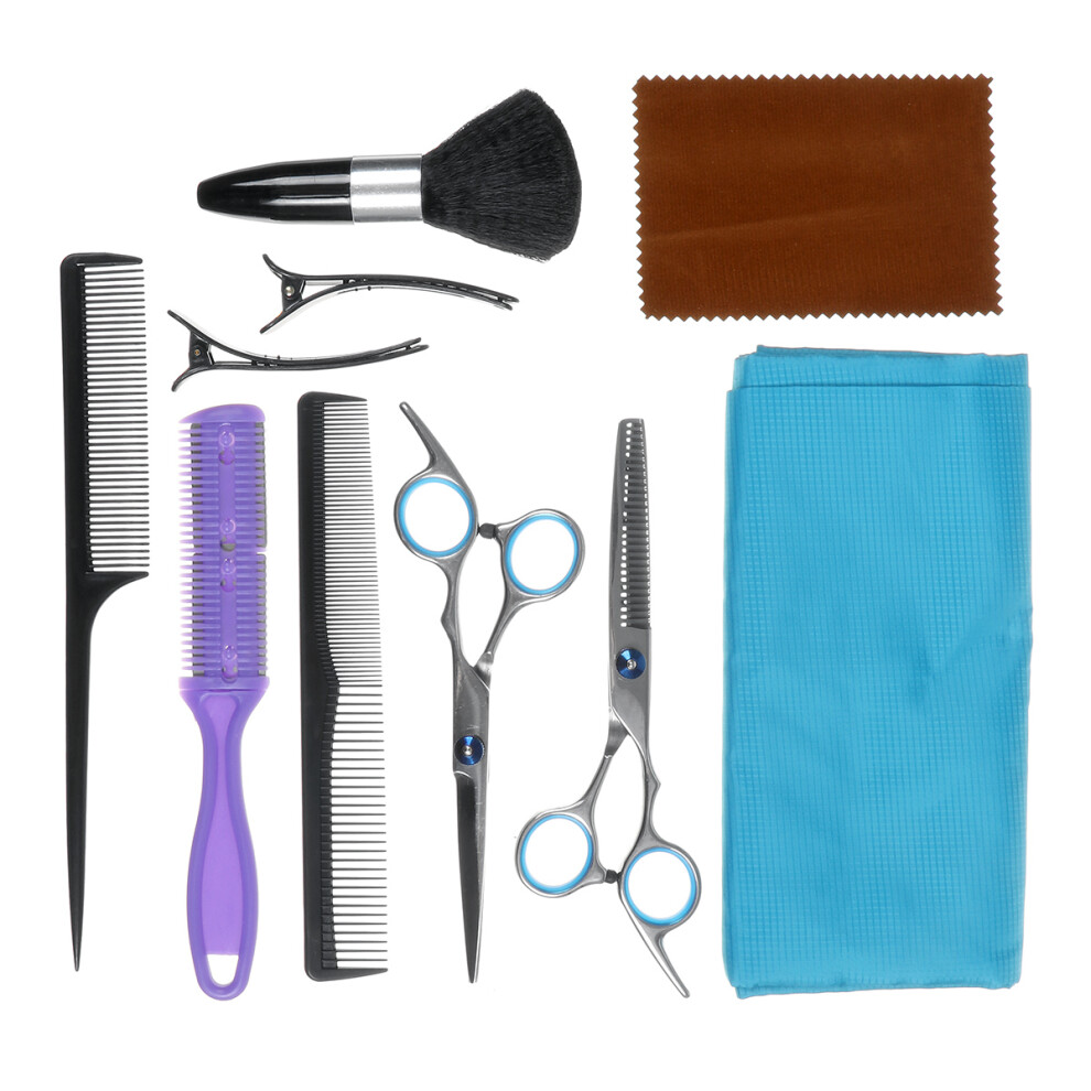 11PCS Hair Cutting Scissors Thinning Shears Set Hairdressing Saloon Barber Tool