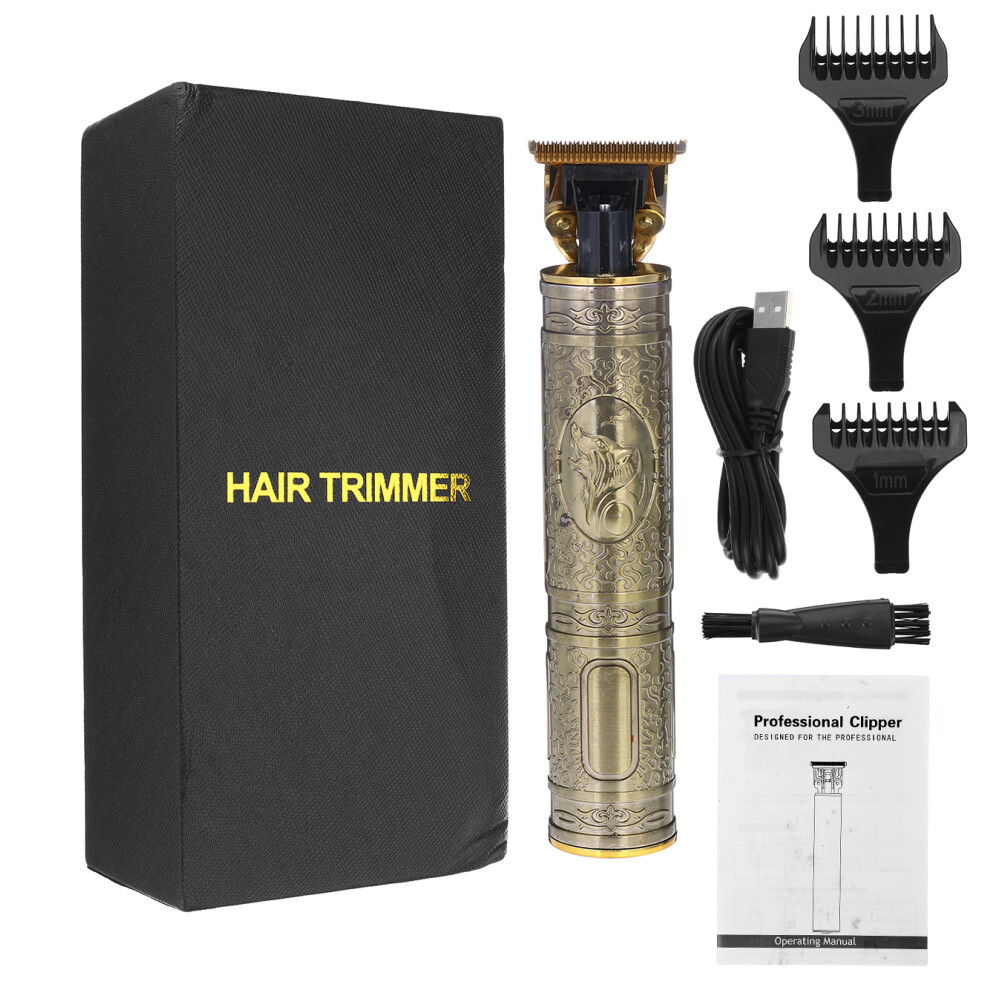 Gold Men Electric Hair Clipper Cordless Rechargeable Hair Trimmer Beard Barber Hair Cutter Haircut Machine