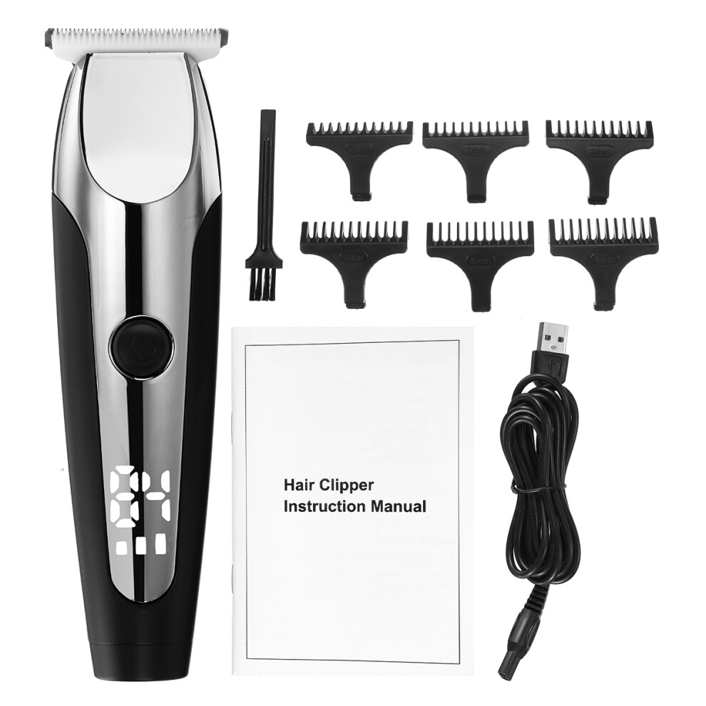 Cordless Display Hair Trimmer Electric Hair Clipper Hair Style Carving Haircut Machine Barber Tool With 6 Limit Comb