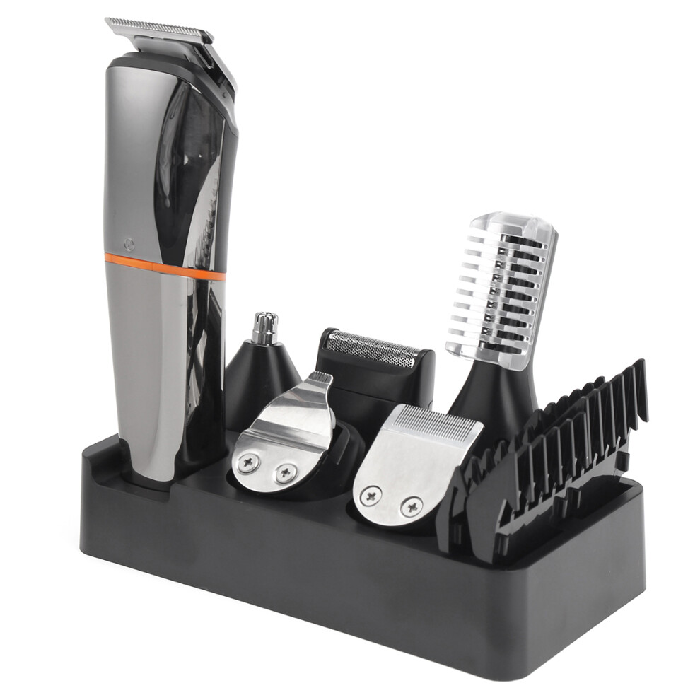 6 In 1 Rechargeable Electric Hair Clipper LCD Display Wterproof Beard Nose Ear Hair Trimmer