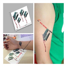 YCTF Temporäre Blutklingen - Tattoo - Transfer wasserdichte Tattoo - Aufkleber