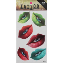 Temporäres Mund Augen Tattoo Transfer Körperkunst Aufkleber wasserdicht