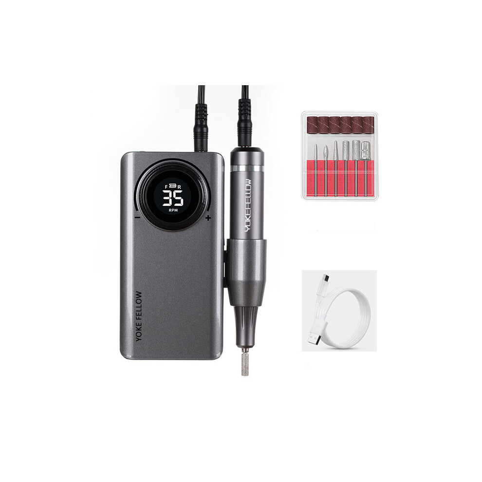 Nail Drill Machine 35000 RPM Portable Rechargeable Nail Drill Pen Apparatus for Manicure Nail Gel Polisher With Full LCD Display