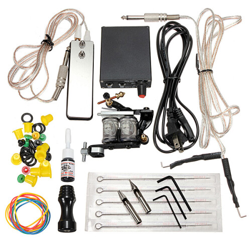 Complete Tattoo Machines Voeding Pistool Kleur Inkt Kit Set 1