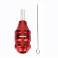 OCOOCOO SB007 Aluminiumlegering Tattoo Grip Handvat Vergrendelbare Naald Massieve Buis Persoonlijkheid Gegraveerd