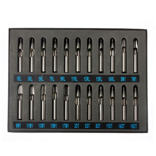 22Pcs Stainless Steel Tattoo Tips Nozzle for Needles Set Kit 2