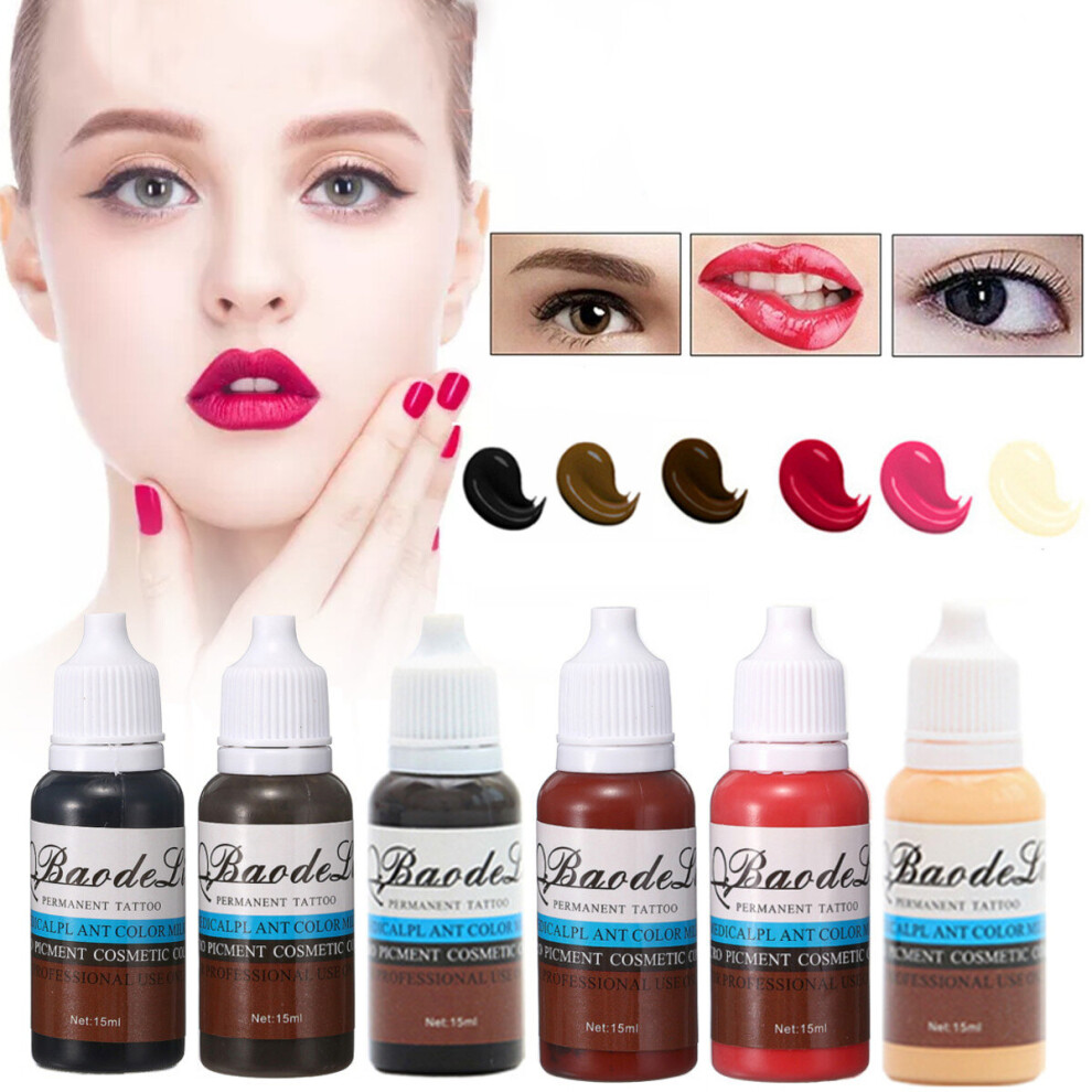 15ML Permanent Tatto Pigment Permant Pure Plant Makeup Eyebrow Lip Eyeline Tattoo Pigment Ink