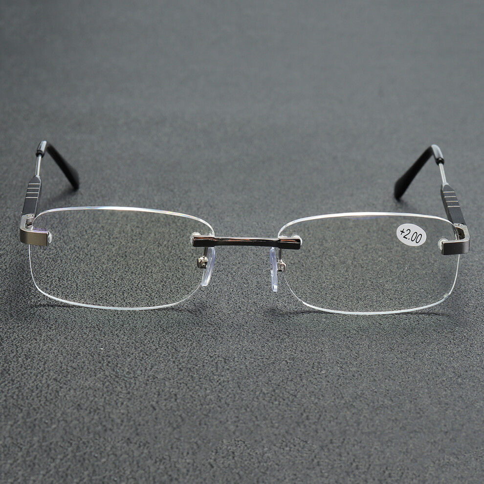Occhiali Da Lettura In Lega Di Alluminio-Magnesio Senza Montatura Con Lenti In Resina Hd Per Presbiopia-image