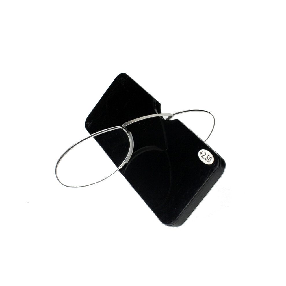 Kcasa Nasenclip Unisex Lesebrille Tragbare GeldböRsenrahmenlose Lesebrille Mini Presbyopie Glas-image