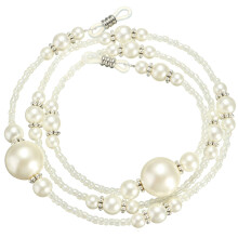 Collana con cordino per occhiali da sole lettura con perline di perla.