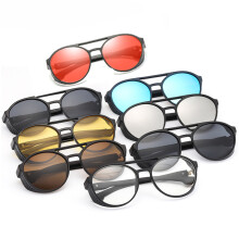 KCASA Occhiali da sole alla moda per uomini e donne Punk Retro Occhiali da sole rotondi Anti-UV