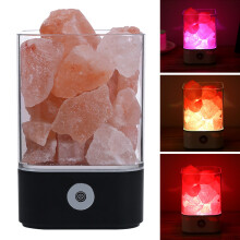 Lampada di Sale Himalayano Purificatore d'Aria Cristallo Forma Roccia Notturna Dimmer