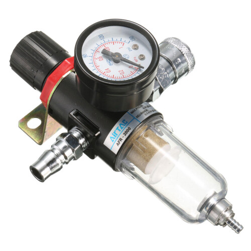AFR - 2000 1/4" Luchtcompressor Filter Waterafscheider Valset Regulator Manometer 1