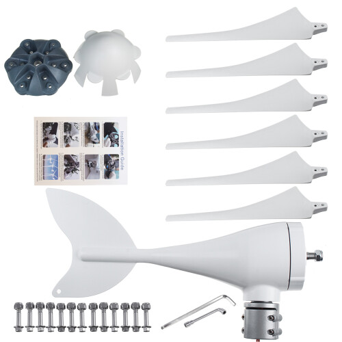 300 W 12 V/24 V Windturbine Generator 3/5/6 Blätter Hausstrom mit Ladecontroller