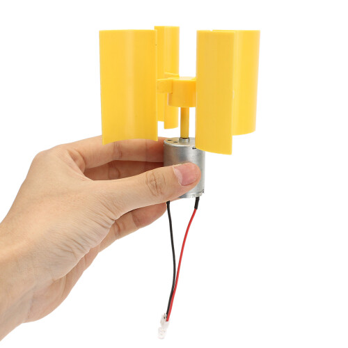 DC Micro Motor Small LED Lights Vertical Axis Wind Generator Wind Turbines Blades 2