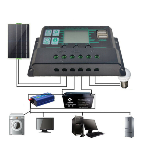 100 W Solarpanel-Kit 12 V Batterieladegerät 10–100A Controller für Schiffs-Motorräder Boote 1