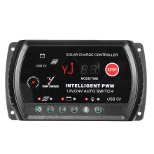12/24V 10A Regolatore di Carica PWM per Pannello Solare Auto Controller LED USB 5V