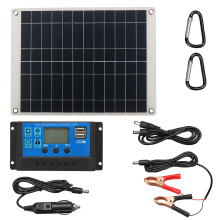 12V 25W Gecertificeerde Semi - flexibele Zonnepaneel Kit Vaste Dubbele USB 500W Zonnepaneel Met 100A PWM Zonnecontroller