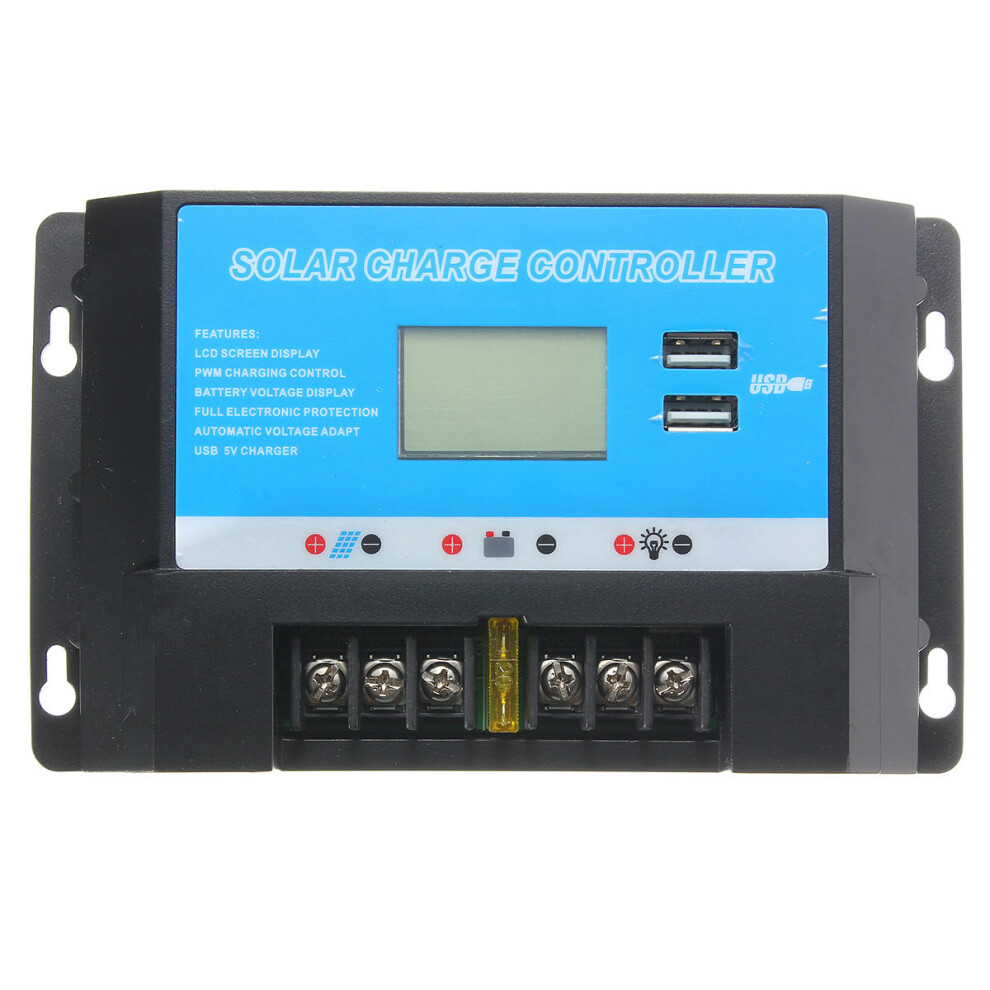 Lcd 20A 12/24V Solar Charge Controller Regulator With Usb Port 611550645643