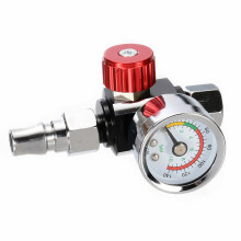 1/4'' Mini Air Regulator Valve Pressure Gauge Trap Adjustable w/Nozzle