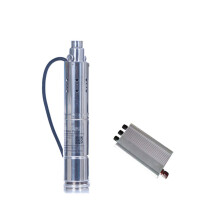Pompa sommersa per acqua a 24V DC senza spazzole alimentata da energia solare con profondità di 3 pollici e controller esterno.