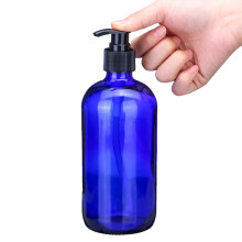 250Ml/500ml Bottiglia di glass blue con Tappo a Pompa Spruzzatore d'Acqua Bottiglia per Oli Essenziali