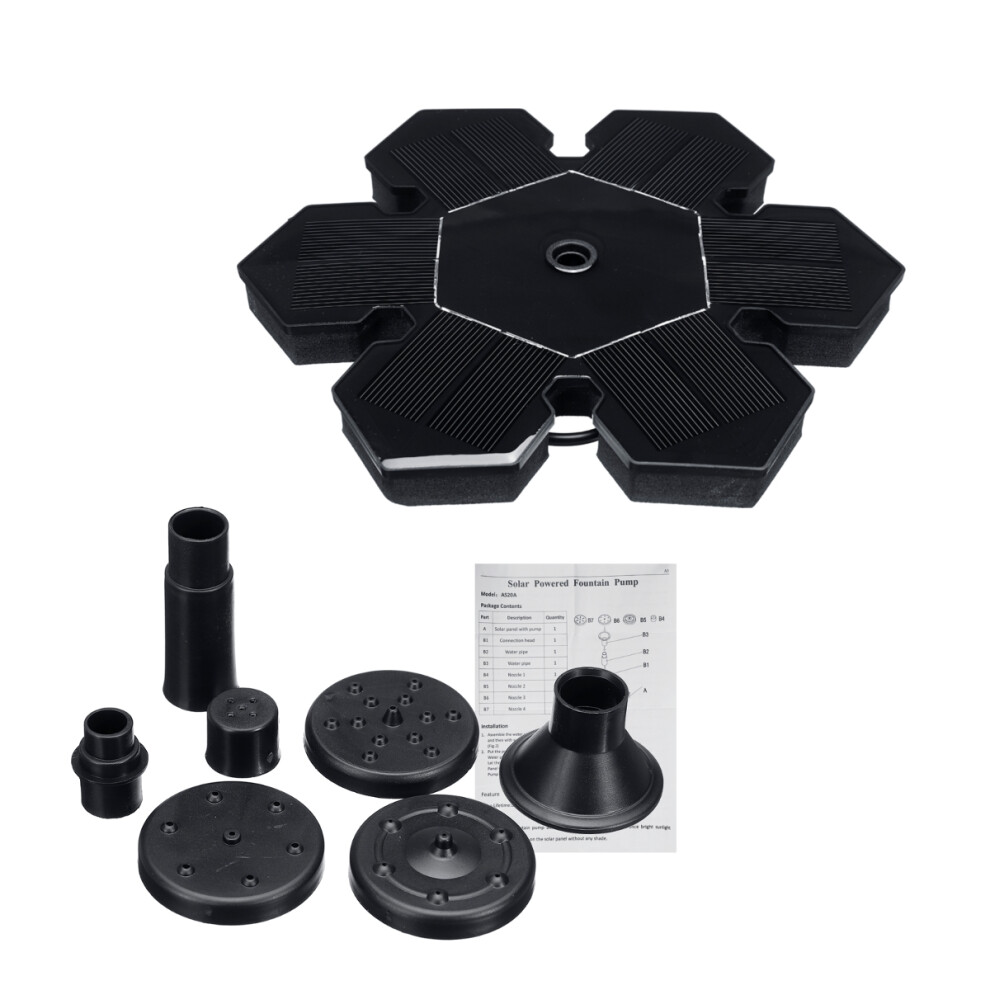 6V/1.5W Dc7v 160L Flow Solar Fountain Pump For Bird Bath Solar Panel Kit Water Pump Water Fountain Pump 3796737161967