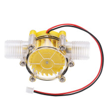 Pompa a flusso d'acqua traslucida gialla 12V/10W DC Generatore Turbina Generatore di flusso d'acqua Idraulico Fai da te