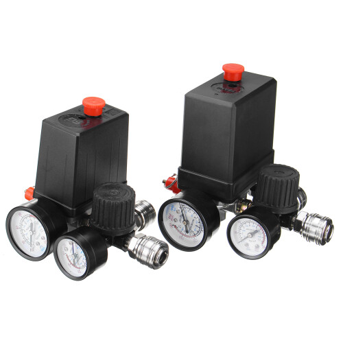 220V/380V Luchtcompressor met Drukschakelaar Regelklep Manometers 1