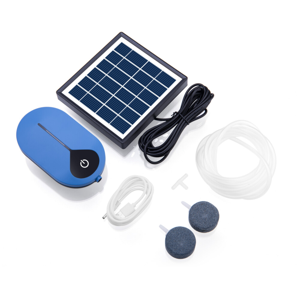 AP008 Solar Power Oxygen Pump Solar Powered Air Pump Kit 1.5W Solar Panel for Fish Pond Aquaculture