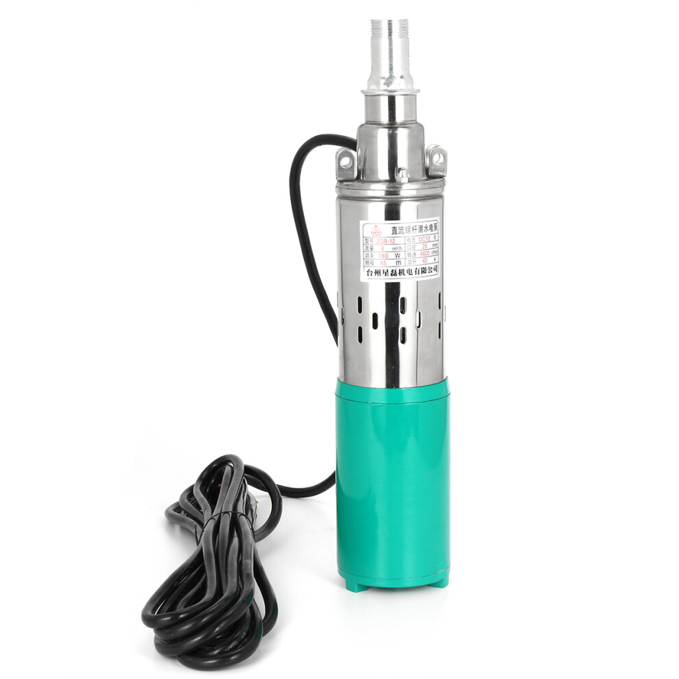 Dc 12V 180W 3M/H Lift 45M Stainless Portable Water Deep Well Solar Pump For Farm Household Irrigation 6900061636344