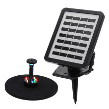 1.5W 180L/H Pompa Fontana Solare LED per Laghetto Piscina Acquario bathroom per Uccelli con Batteria Integrata Kit Galleggiante con 4 Teste Spruzzat