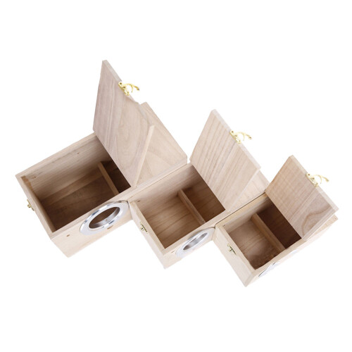 Nido per uccelli in wood per pappagallini supporto per allevamento da esterno 1
