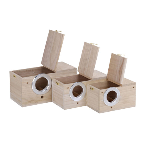 Nido per uccelli in wood per pappagallini supporto per allevamento da esterno 2