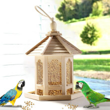 Houten Vogelhuis Voederframe Vogelkooi Net voor Voedingsgereedschap