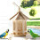 Wooden Bird House Feeder Frame Bird Cage Net for Feeding Tool 1