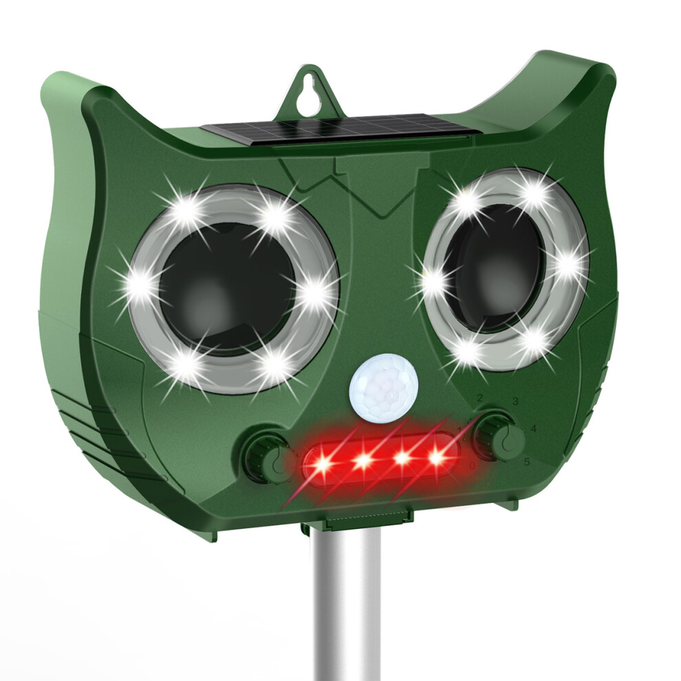 Solar Ultrasonic Pir Sensor Pest Repeller Scarer Deterrent Animal Bird Cat Dog Green/Blue
